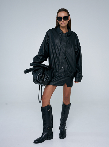 картинка Юбка экокожа мини черная от магазина ICNTPRY