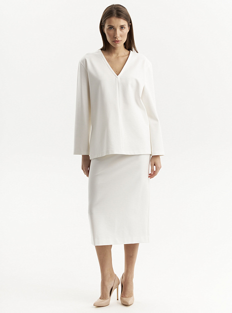 картинка Юбка прямая молочная от магазина ICNTPRY