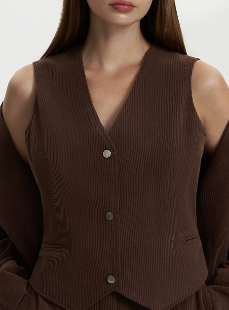 картинка Жилет вельвет коричневый от магазина ICNTPRY