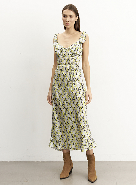 картинка Платье на бретелях миди с принтом от магазина ICNTPRY