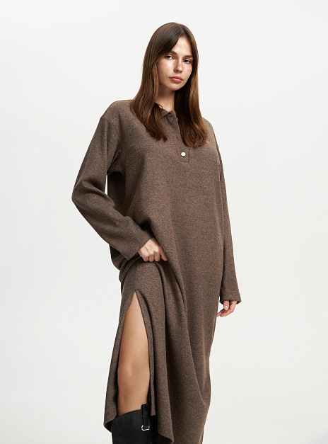 картинка Платье макси трикотаж кофе от магазина ICNTPRY