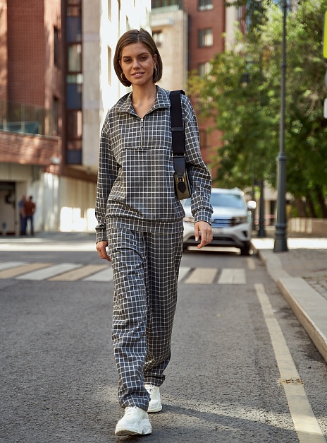 картинка Свитшот на молнии серая клетка от магазина ICNTPRY