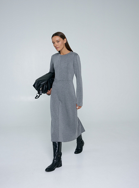 картинка Платье миди серый меланж от магазина ICNTPRY