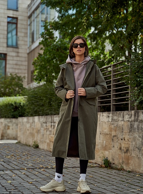 картинка Тренч с капюшоном хаки от магазина ICNTPRY