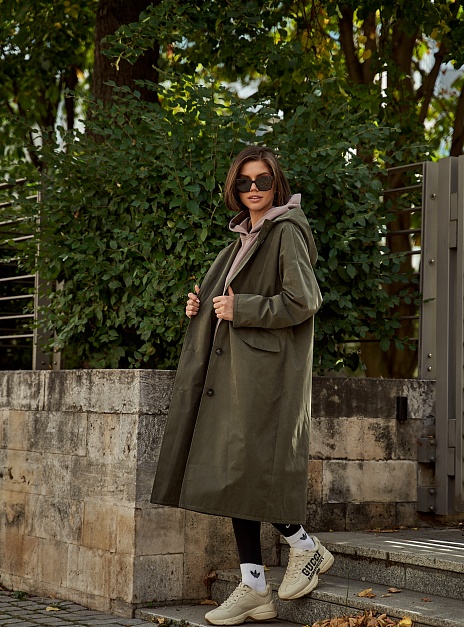 картинка Тренч с капюшоном хаки от магазина ICNTPRY