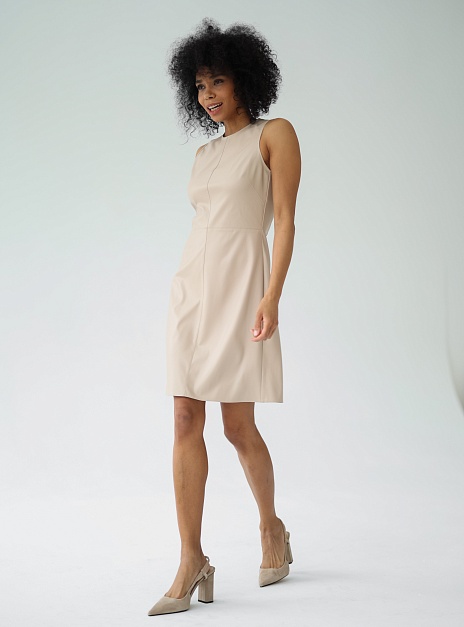 картинка Платье экокожа бежевое мини от магазина ICNTPRY