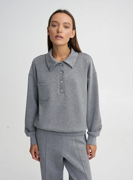 картинка Джемпер поло серый меланж от магазина ICNTPRY