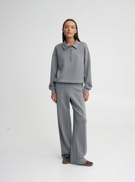 картинка Брюки широкие серые меланж от магазина ICNTPRY