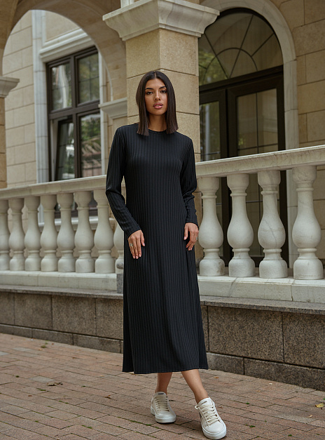 картинка Платье трикотажное миди черное от магазина ICNTPRY
