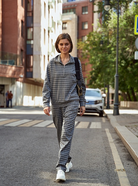 картинка Свитшот на молнии серая клетка от магазина ICNTPRY