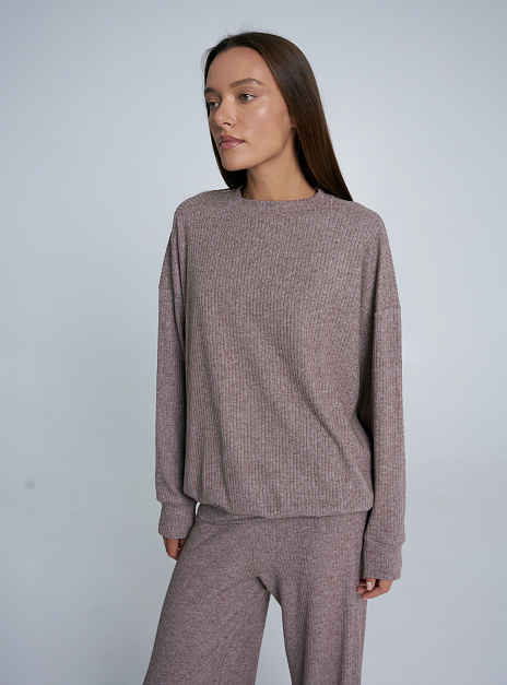 картинка Лонгслив трикотажный какао от магазина ICNTPRY