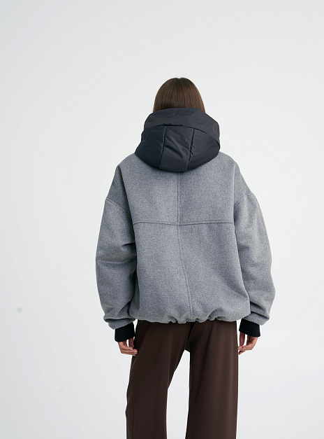 картинка Бомбер с капюшоном серый от магазина ICNTPRY