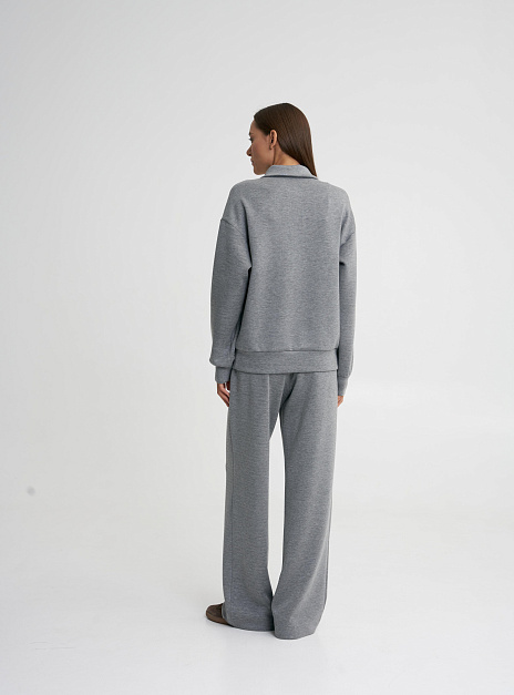 картинка Брюки широкие серые меланж от магазина ICNTPRY