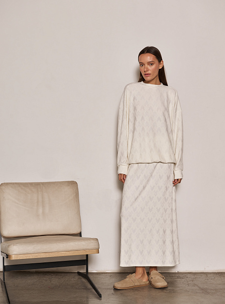 картинка Юбка миди зиг-заг молочная от магазина ICNTPRY