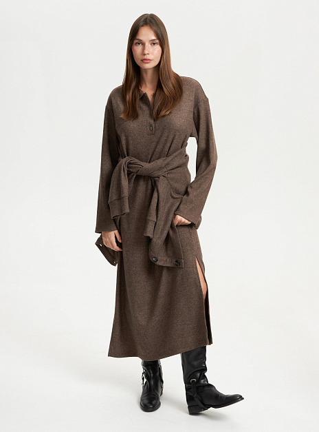 картинка Платье макси трикотаж кофе от магазина ICNTPRY