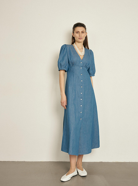картинка Платье миди на пуговицах деним от магазина ICNTPRY